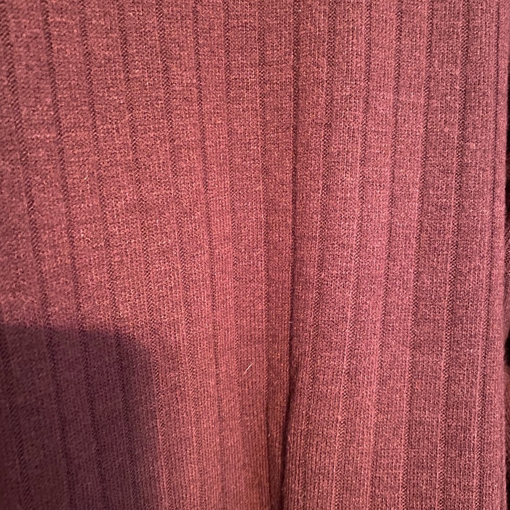 Burgundy High Neck Ruffle Sweater - Picture 5 of 6
